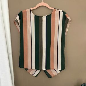 SHEIN keyhole open back blouse